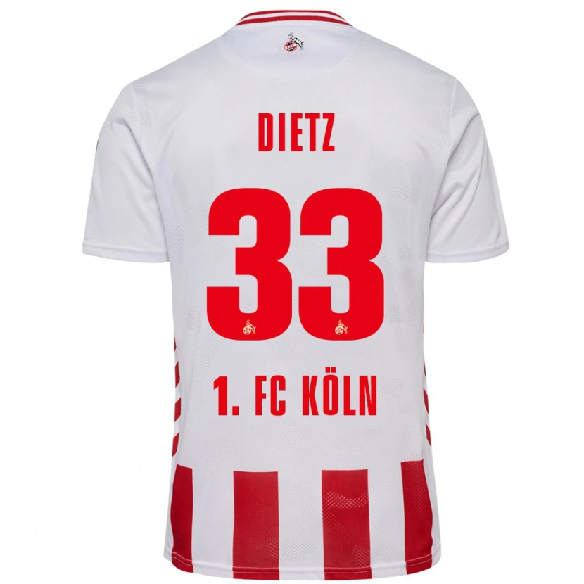 Danxen Damen Florian Dietz #33 Weiß Rot Heimtrikot Trikot 2025/26 T-Shirt Österreich