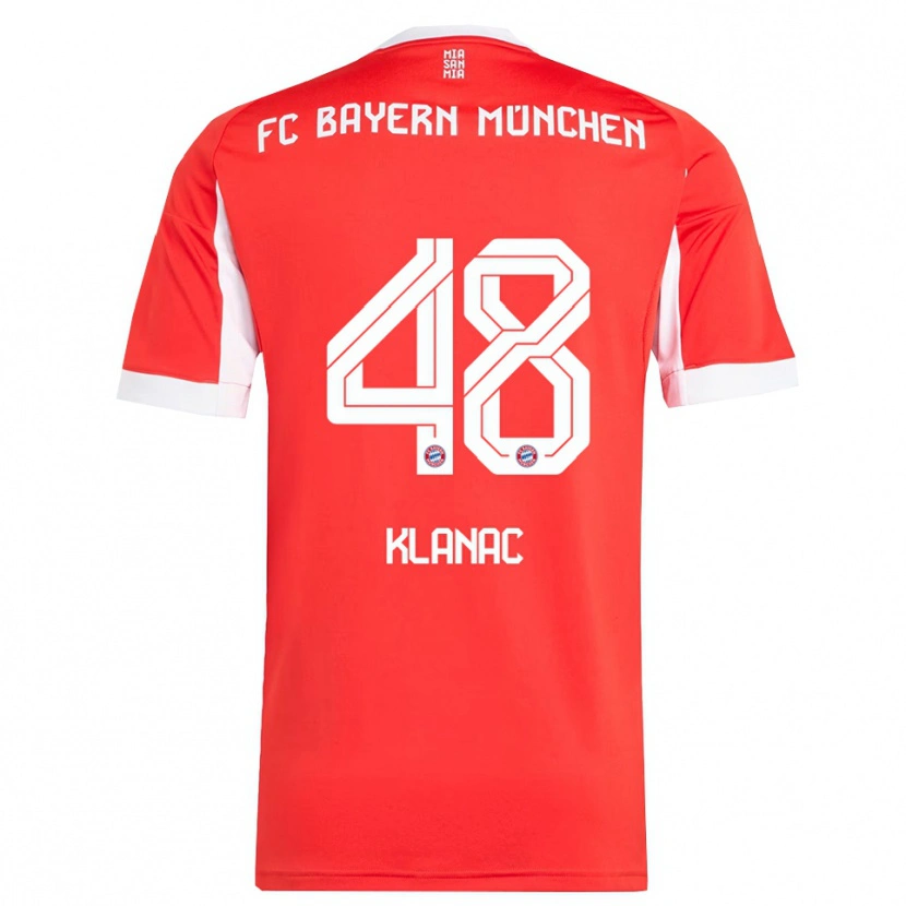 Danxen Damen Leon Klanac #48 Rot Weiß Heimtrikot Trikot 2025/26 T-Shirt Österreich