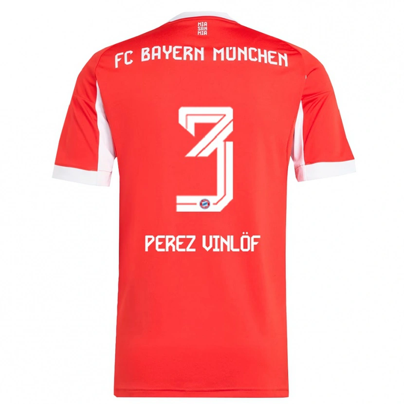 Danxen Damen Matteo Perez Vinlöf #3 Rot Weiß Heimtrikot Trikot 2025/26 T-Shirt Österreich