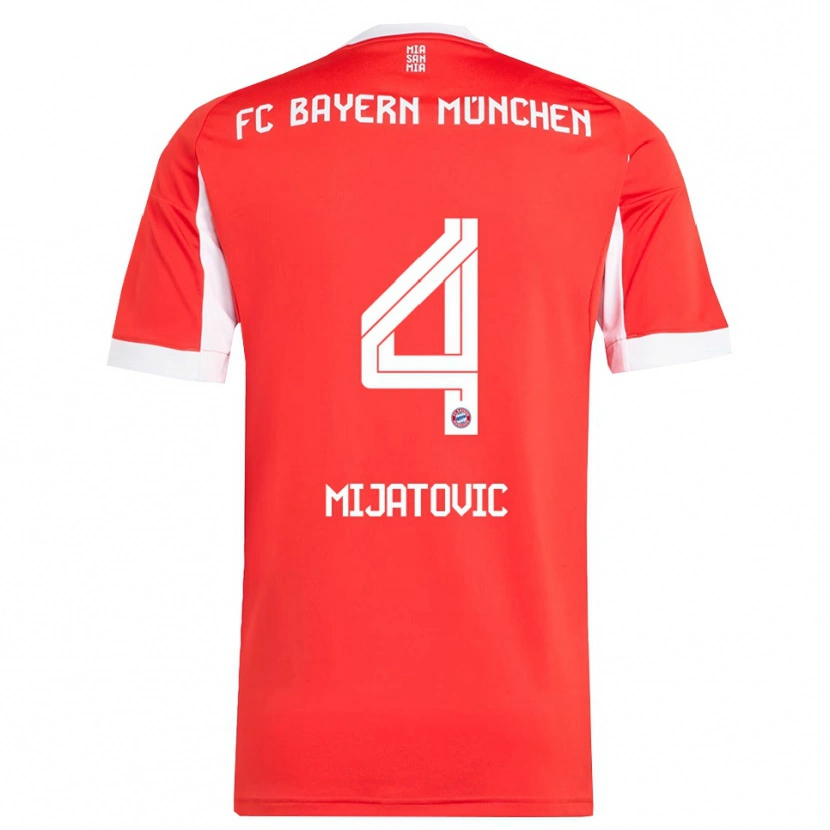 Danxen Damen Roko Mijatovic #4 Rot Weiß Heimtrikot Trikot 2025/26 T-Shirt Österreich