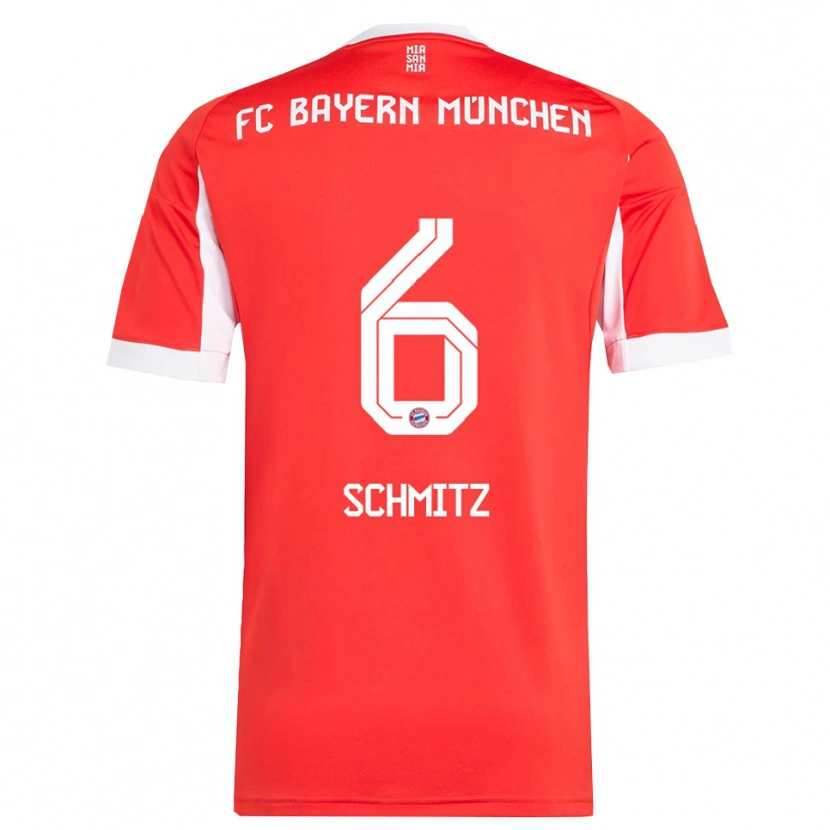 Danxen Damen Benno Schmitz #6 Rot Weiß Heimtrikot Trikot 2025/26 T-Shirt Österreich
