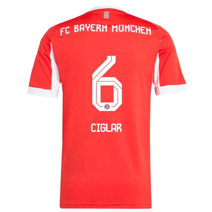 Danxen Damen Roko Ciglar #6 Rot Weiß Heimtrikot Trikot 2025/26 T-Shirt Österreich