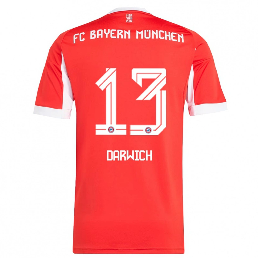 Danxen Damen Maher Darwich #13 Rot Weiß Heimtrikot Trikot 2025/26 T-Shirt Österreich