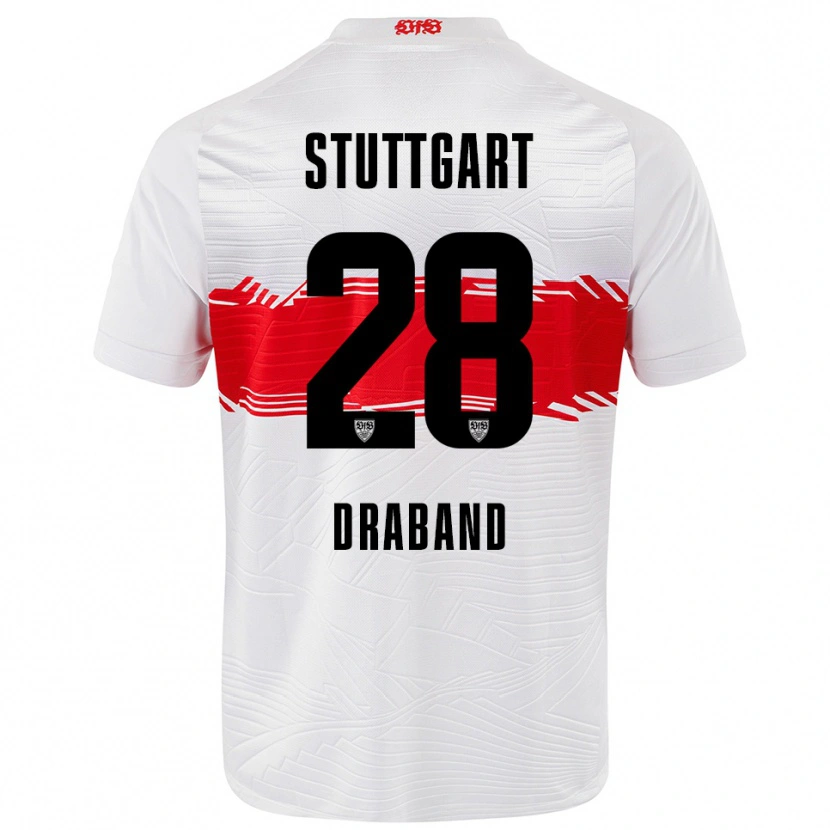 Danxen Damen Dominik Draband #28 Weiß Rot Heimtrikot Trikot 2025/26 T-Shirt Österreich