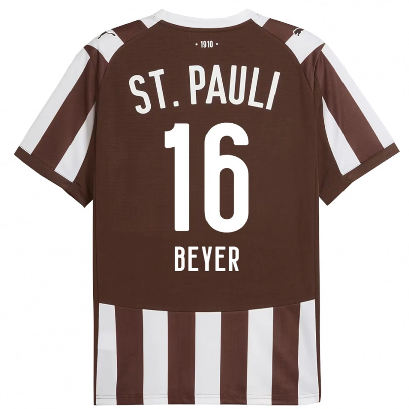 Danxen Damen Lasse Beyer #16 Kaffee Weiß Heimtrikot Trikot 2025/26 T-Shirt Österreich