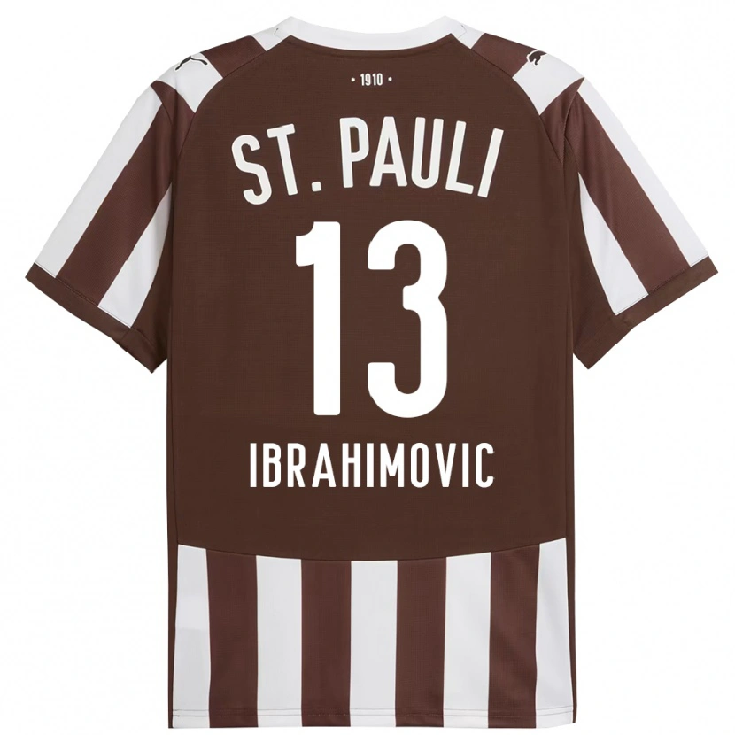 Danxen Damen Ajdin Ibrahimovic #13 Kaffee Weiß Heimtrikot Trikot 2025/26 T-Shirt Österreich
