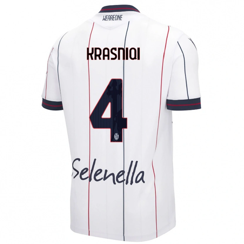 Danxen Damen Besalet Krasniqi #4 Weiß Königsblau Auswärtstrikot Trikot 2025/26 T-Shirt Österreich