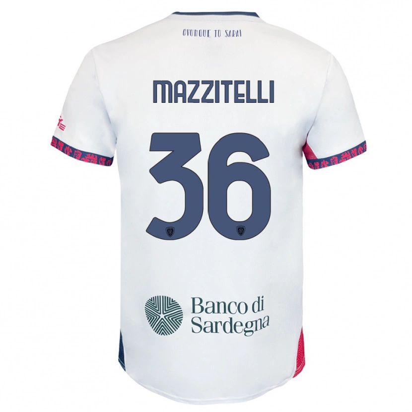 Danxen Damen Luca Mazzitelli #36 Weiß Marineblau Rot Auswärtstrikot Trikot 2025/26 T-Shirt Österreich