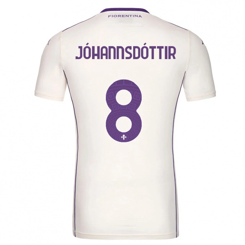 Danxen Damen Alexandra Jóhannsdóttir #8 Weiß Lila Rot Auswärtstrikot Trikot 2025/26 T-Shirt Österreich