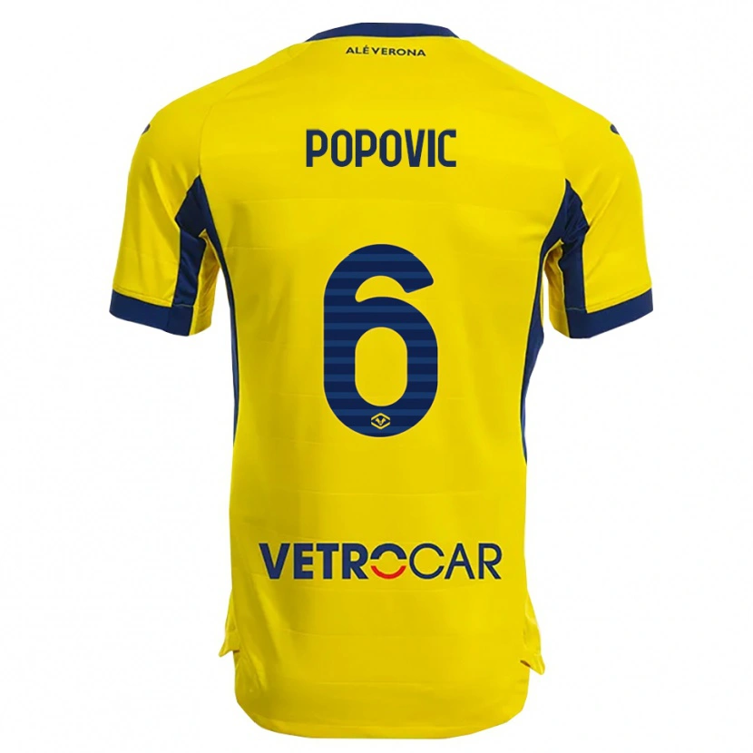 Danxen Damen Andrej Popovic #6 Gelb Marineblau Auswärtstrikot Trikot 2025/26 T-Shirt Österreich