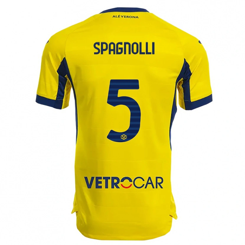 Danxen Damen Matteo Spagnolli #5 Gelb Marineblau Auswärtstrikot Trikot 2025/26 T-Shirt Österreich