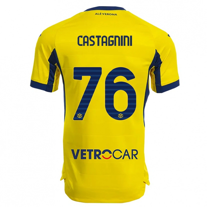 Danxen Damen Mirko Castagnini #76 Gelb Marineblau Auswärtstrikot Trikot 2025/26 T-Shirt Österreich