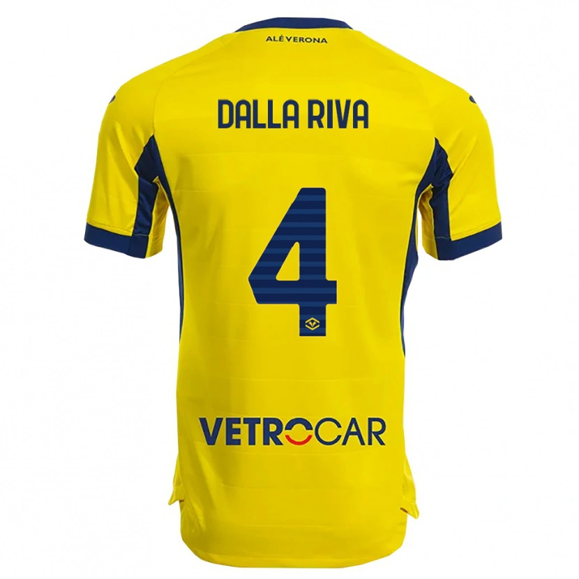Danxen Damen Stefano Dalla Riva #4 Gelb Marineblau Auswärtstrikot Trikot 2025/26 T-Shirt Österreich