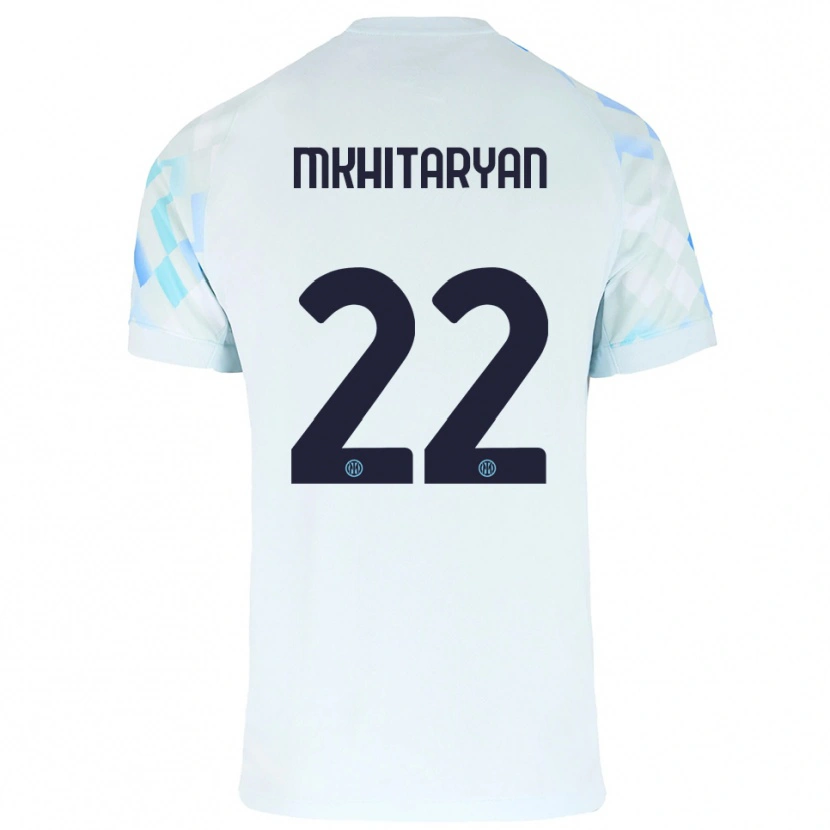 Danxen Damen Henrikh Mkhitaryan #22 Weiß Blau Auswärtstrikot Trikot 2025/26 T-Shirt Österreich