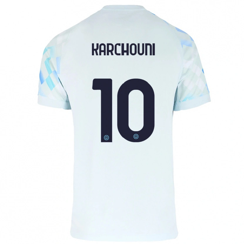 Danxen Damen Ghoutia Karchouni #10 Weiß Blau Auswärtstrikot Trikot 2025/26 T-Shirt Österreich