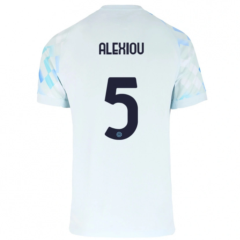 Danxen Damen Christos Alexiou #5 Weiß Blau Auswärtstrikot Trikot 2025/26 T-Shirt Österreich