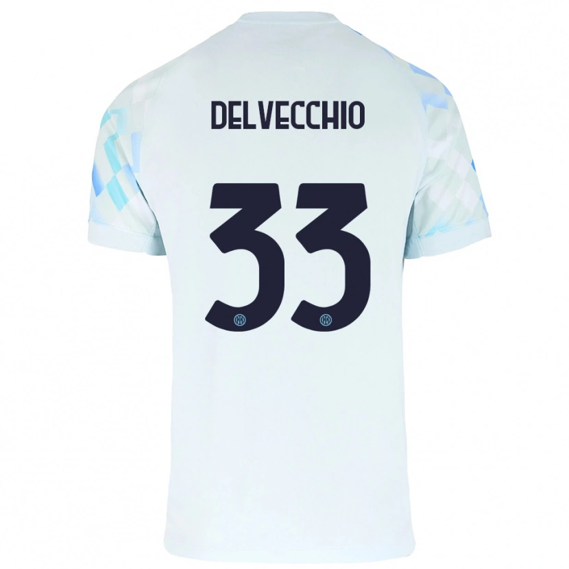 Danxen Damen Gabriele Delvecchio #33 Weiß Blau Auswärtstrikot Trikot 2025/26 T-Shirt Österreich