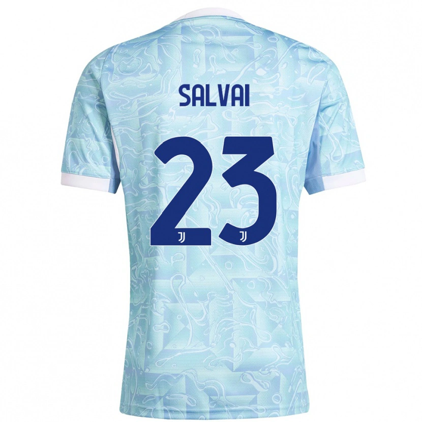 Danxen Damen Cecilia Salvai #23 Himmelblau Gelb Auswärtstrikot Trikot 2025/26 T-Shirt Österreich