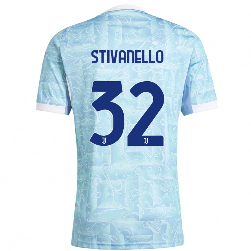Danxen Damen Riccardo Stivanello #32 Himmelblau Gelb Auswärtstrikot Trikot 2025/26 T-Shirt Österreich