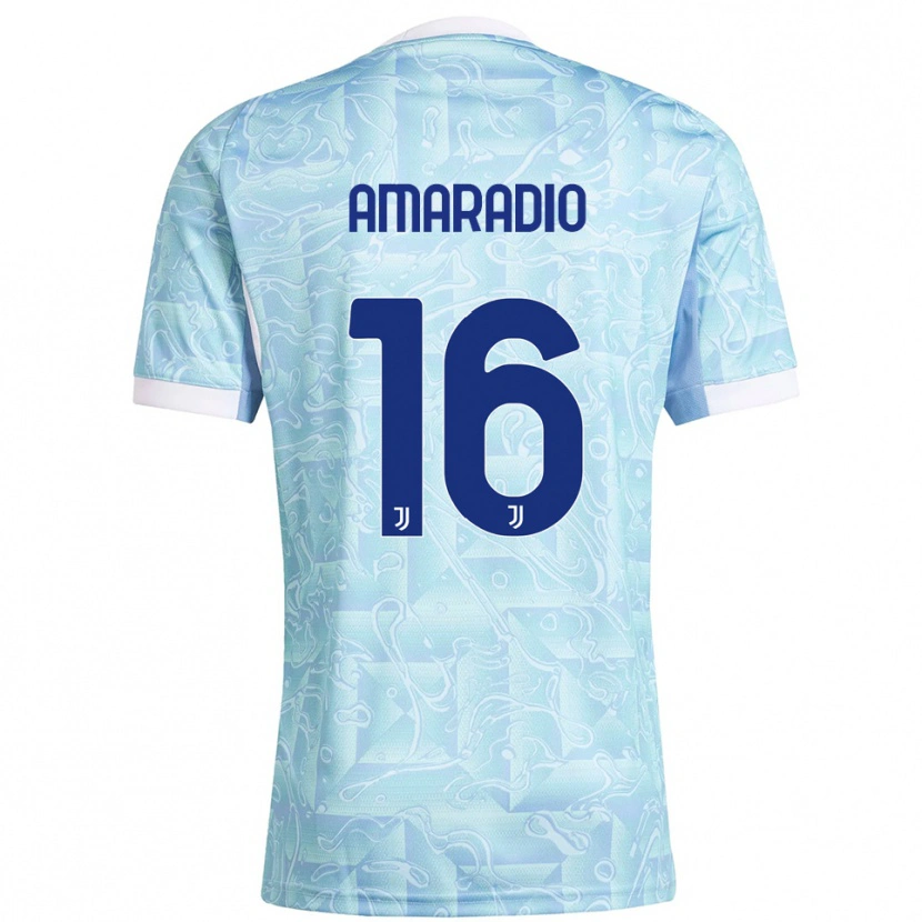 Danxen Damen Luca Amaradio #16 Himmelblau Gelb Auswärtstrikot Trikot 2025/26 T-Shirt Österreich