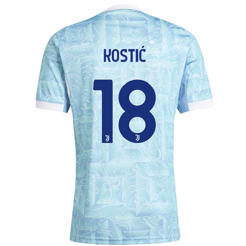 Danxen Damen Filip Kostić #18 Himmelblau Gelb Auswärtstrikot Trikot 2025/26 T-Shirt Österreich