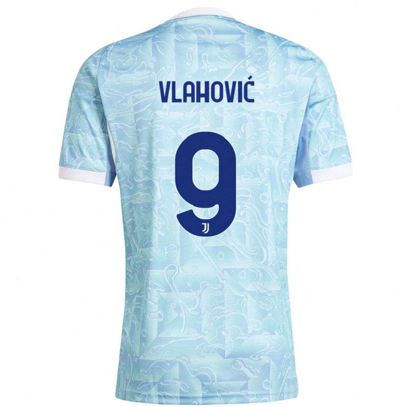 Danxen Damen Dušan Vlahović #9 Himmelblau Gelb Auswärtstrikot Trikot 2025/26 T-Shirt Österreich