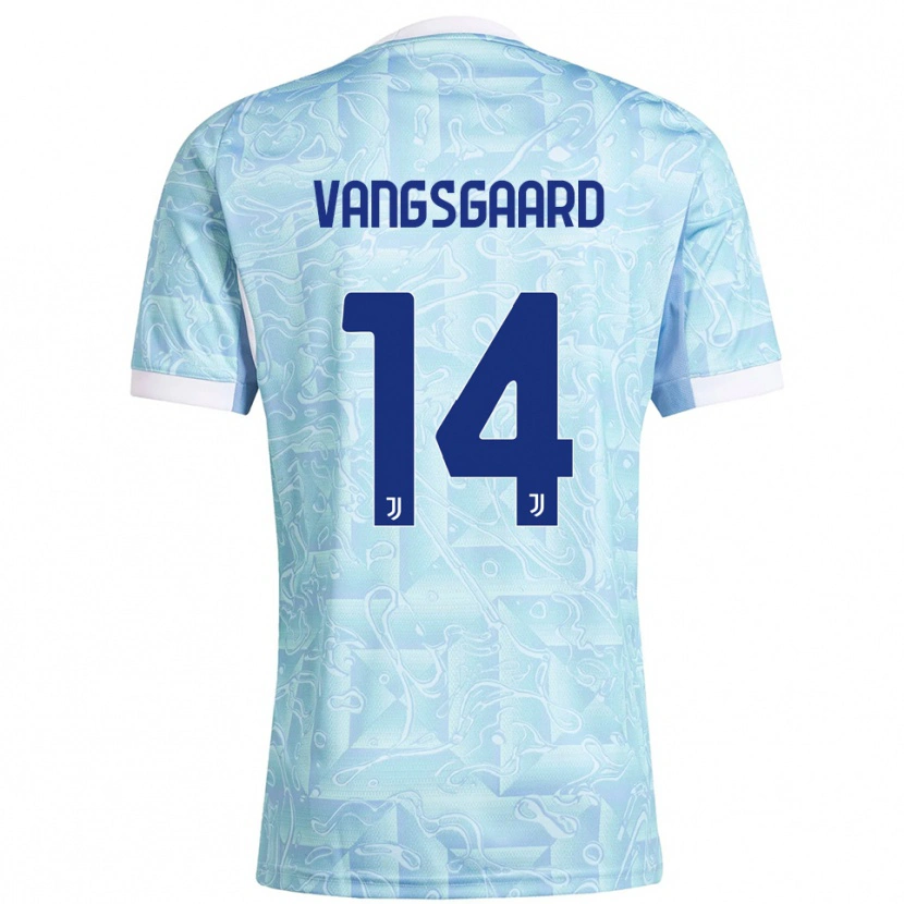 Danxen Damen Amalie Jørgensen Vangsgaard #14 Himmelblau Gelb Auswärtstrikot Trikot 2025/26 T-Shirt Österreich