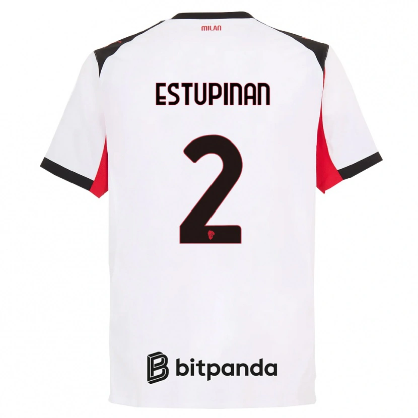 Danxen Damen Pervis Estupiñán #2 Weiß Schwarz Auswärtstrikot Trikot 2025/26 T-Shirt Österreich