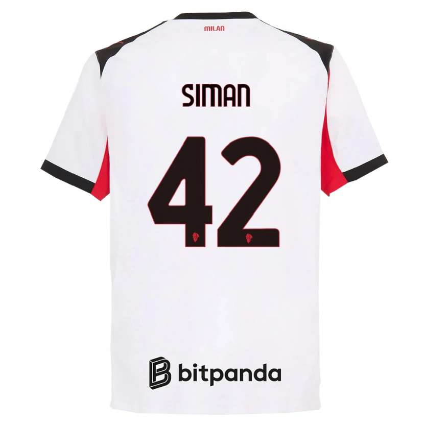 Danxen Damen Alexandru Șiman #42 Weiß Schwarz Auswärtstrikot Trikot 2025/26 T-Shirt Österreich