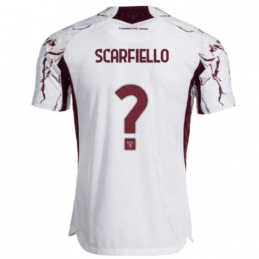Danxen Damen Luca Scarfiello #0 Weiß Burgunderrot Auswärtstrikot Trikot 2025/26 T-Shirt Österreich