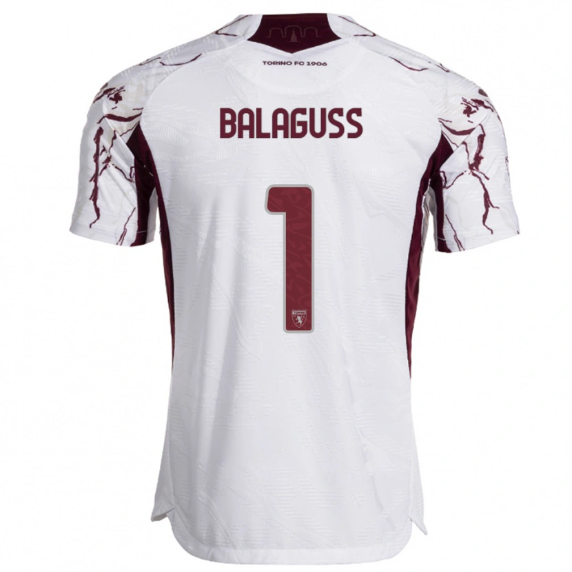 Danxen Damen Nils Balaguss #1 Weiß Burgunderrot Auswärtstrikot Trikot 2025/26 T-Shirt Österreich