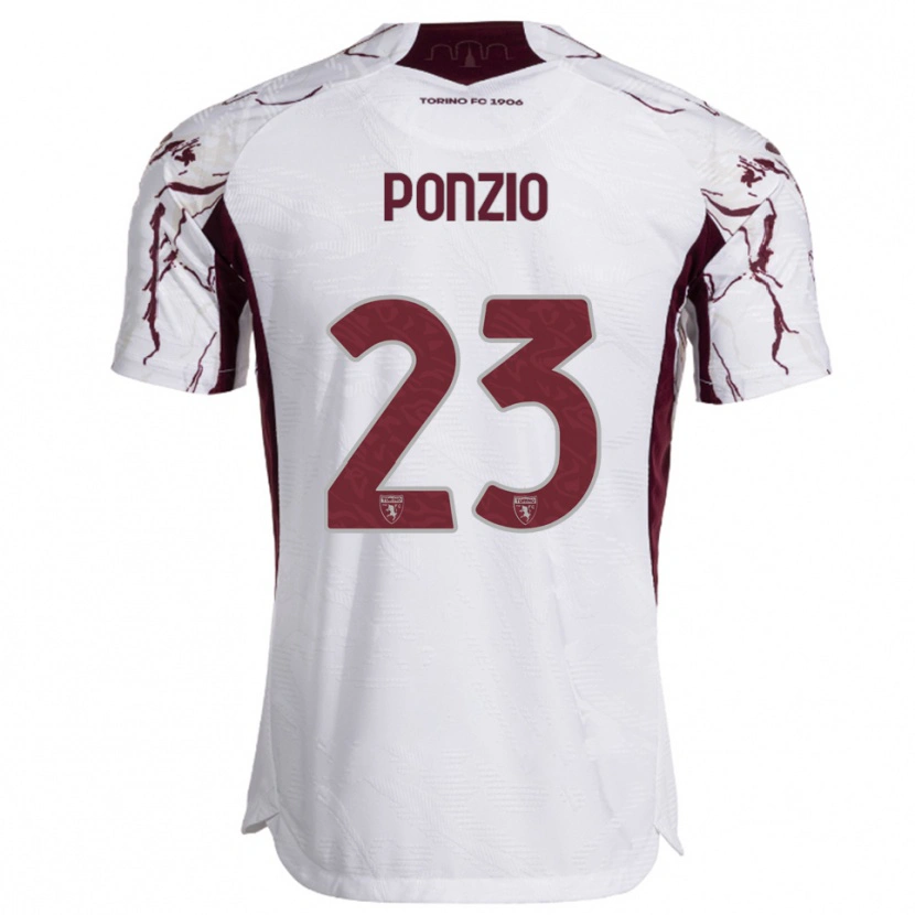 Danxen Damen Erika Ponzio #23 Weiß Burgunderrot Auswärtstrikot Trikot 2025/26 T-Shirt Österreich
