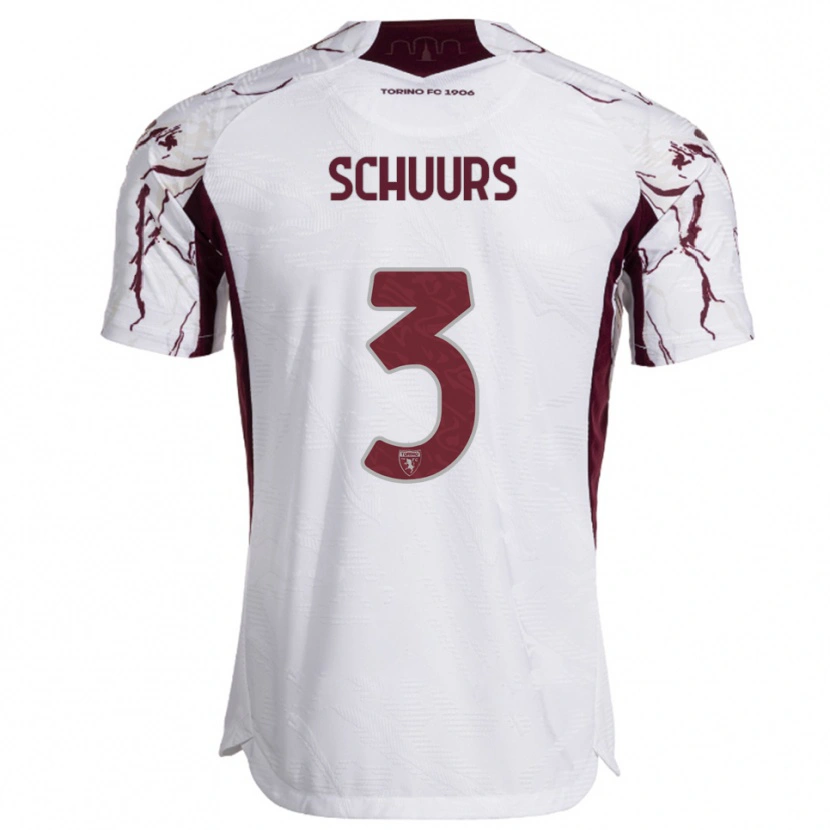 Danxen Damen Perr Schuurs #3 Weiß Burgunderrot Auswärtstrikot Trikot 2025/26 T-Shirt Österreich