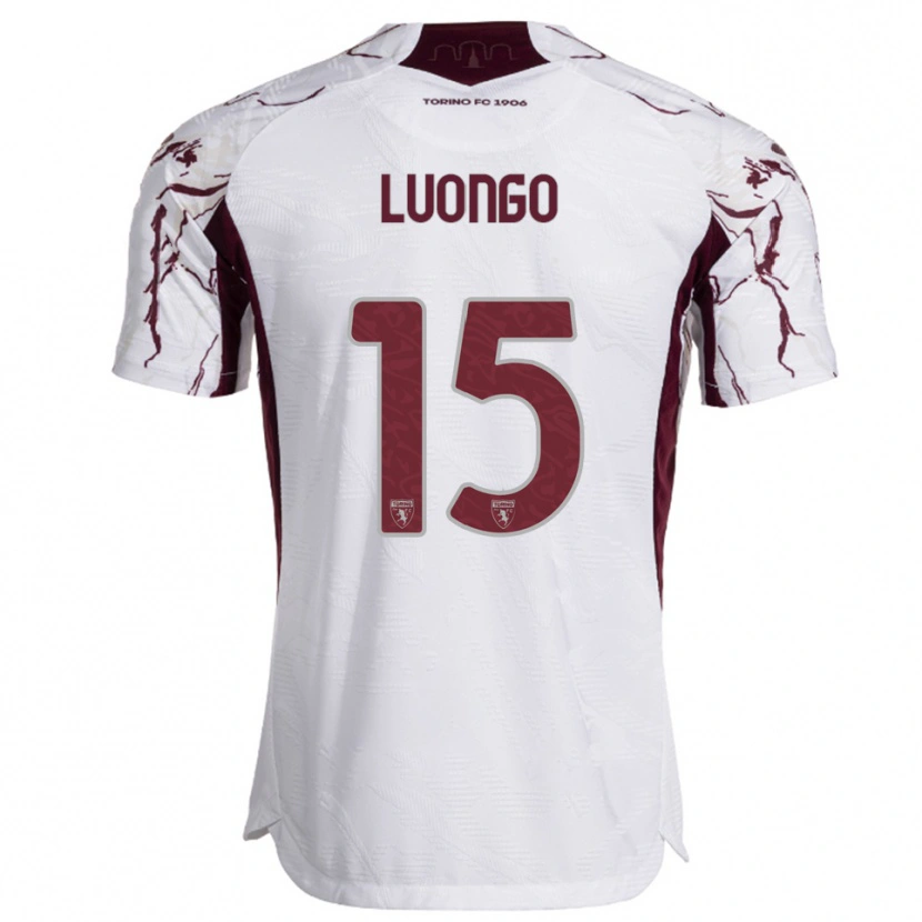 Danxen Damen Andrea Luongo #15 Weiß Burgunderrot Auswärtstrikot Trikot 2025/26 T-Shirt Österreich
