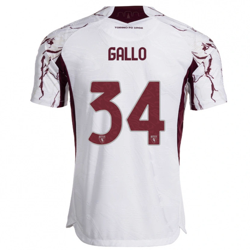 Danxen Damen Tommaso Gallo #34 Weiß Burgunderrot Auswärtstrikot Trikot 2025/26 T-Shirt Österreich