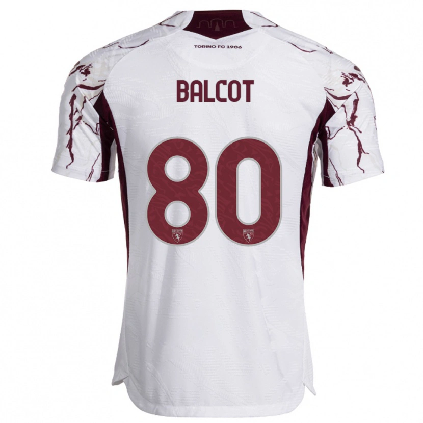 Danxen Damen Côme Bianay Balcot #80 Weiß Burgunderrot Auswärtstrikot Trikot 2025/26 T-Shirt Österreich