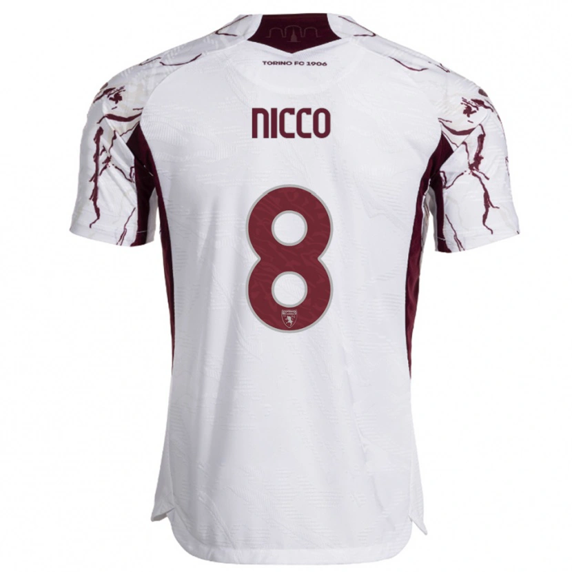 Danxen Damen Giada Nicco #8 Weiß Burgunderrot Auswärtstrikot Trikot 2025/26 T-Shirt Österreich