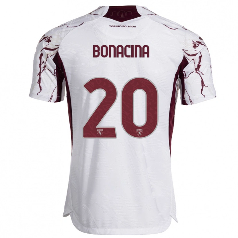 Danxen Damen David Bonacina #20 Weiß Burgunderrot Auswärtstrikot Trikot 2025/26 T-Shirt Österreich