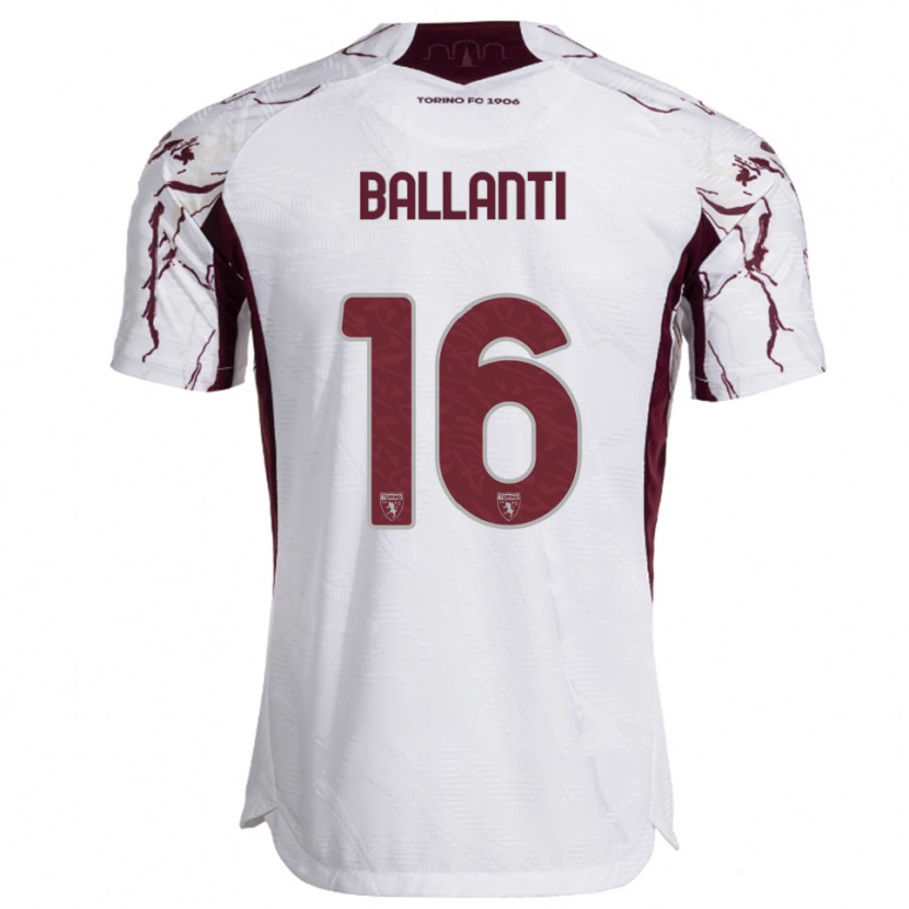 Danxen Damen Andrea Ballanti #16 Weiß Burgunderrot Auswärtstrikot Trikot 2025/26 T-Shirt Österreich