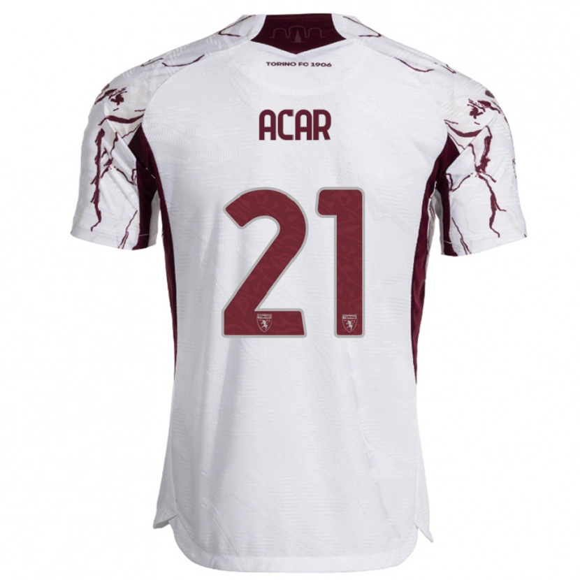 Danxen Damen Emirhan Acar #21 Weiß Burgunderrot Auswärtstrikot Trikot 2025/26 T-Shirt Österreich