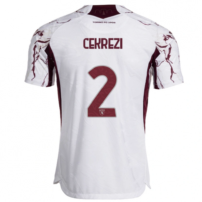 Danxen Damen Lucas Cekrezi #2 Weiß Burgunderrot Auswärtstrikot Trikot 2025/26 T-Shirt Österreich