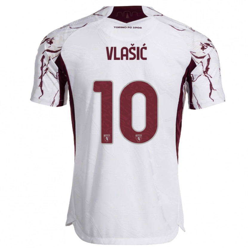 Danxen Damen Nikola Vlašić #10 Weiß Burgunderrot Auswärtstrikot Trikot 2025/26 T-Shirt Österreich