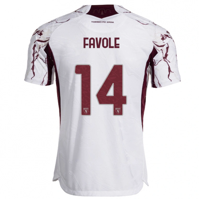 Danxen Damen Annalisa Favole #14 Weiß Burgunderrot Auswärtstrikot Trikot 2025/26 T-Shirt Österreich
