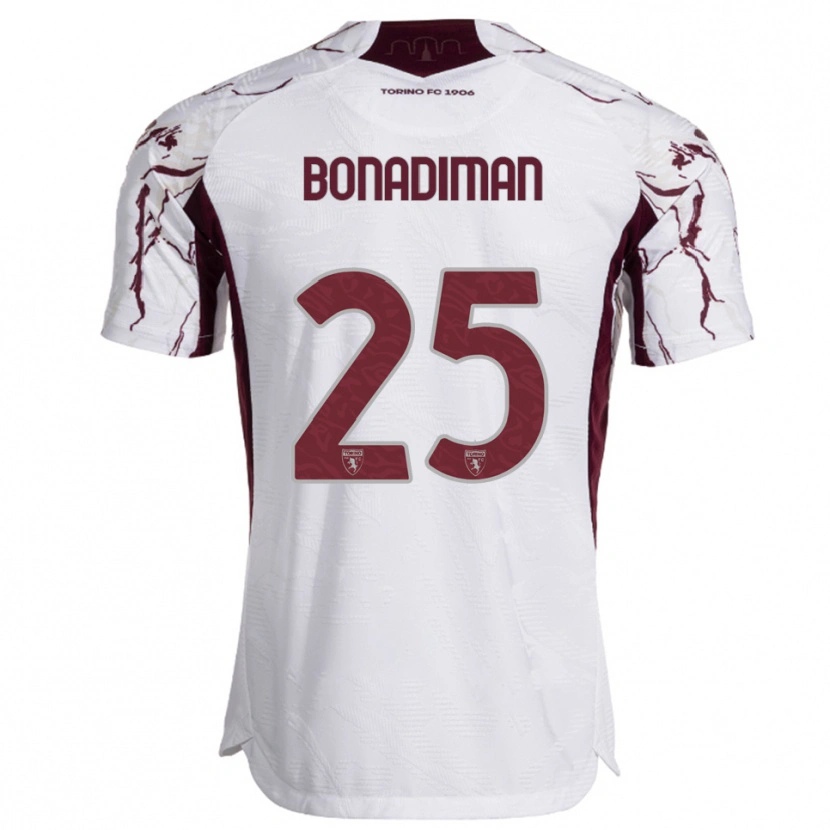 Danxen Damen Matteo Bonadiman #25 Weiß Burgunderrot Auswärtstrikot Trikot 2025/26 T-Shirt Österreich
