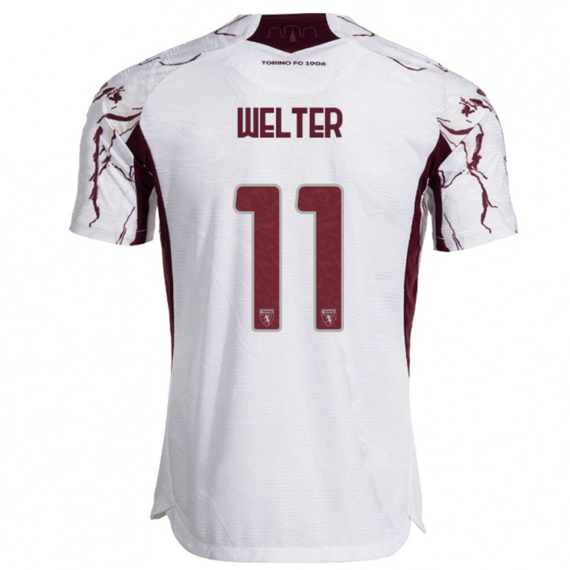Danxen Damen Francesca Welter #11 Weiß Burgunderrot Auswärtstrikot Trikot 2025/26 T-Shirt Österreich