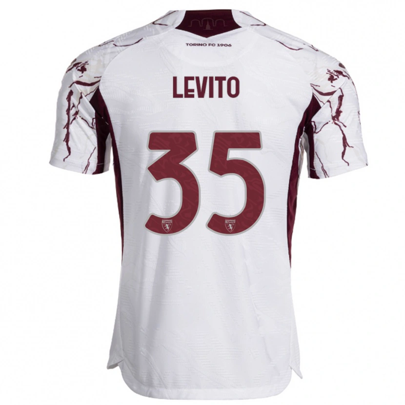 Danxen Damen Isabeau Levito #35 Weiß Burgunderrot Auswärtstrikot Trikot 2025/26 T-Shirt Österreich