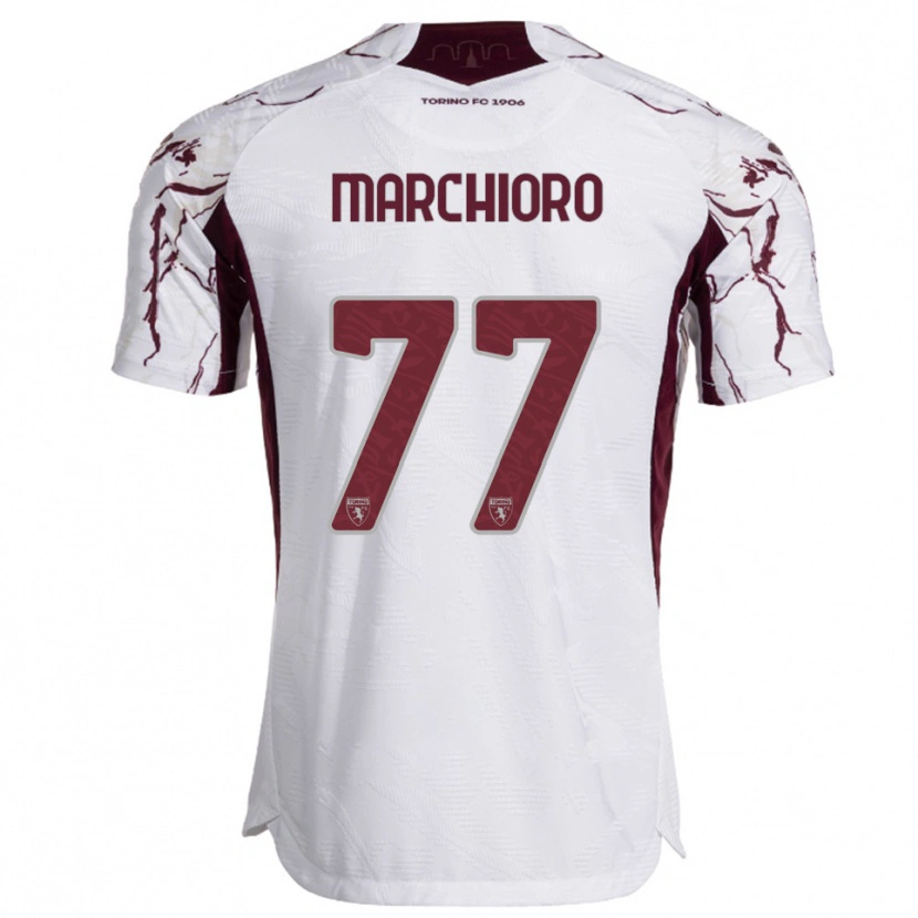 Danxen Damen Raffaele Marchioro #77 Weiß Burgunderrot Auswärtstrikot Trikot 2025/26 T-Shirt Österreich
