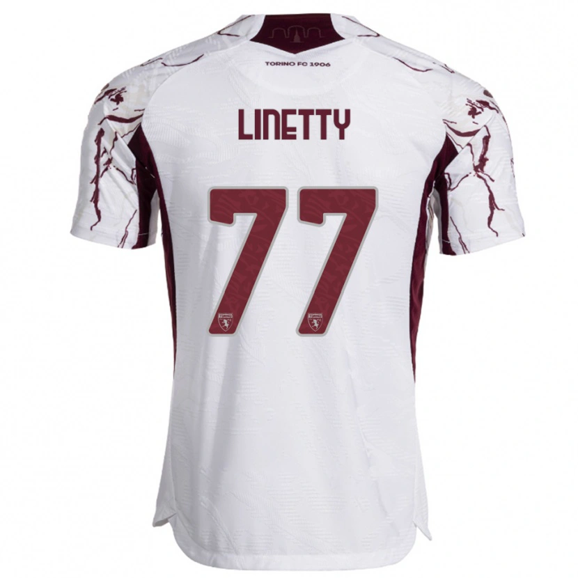 Danxen Damen Karol Linetty #77 Weiß Burgunderrot Auswärtstrikot Trikot 2025/26 T-Shirt Österreich
