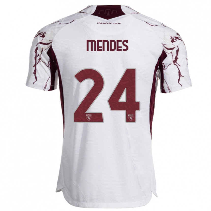 Danxen Damen Rodrigo Mendes #24 Weiß Burgunderrot Auswärtstrikot Trikot 2025/26 T-Shirt Österreich