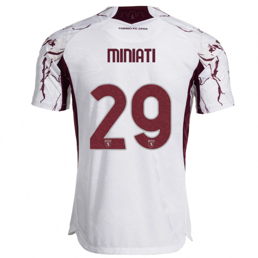 Danxen Damen Elisa Miniati #29 Weiß Burgunderrot Auswärtstrikot Trikot 2025/26 T-Shirt Österreich